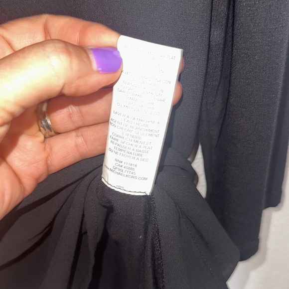 Michael kors, long blouse three-quarter sleeves, sheer lining around by front - Picture 9 of 14
